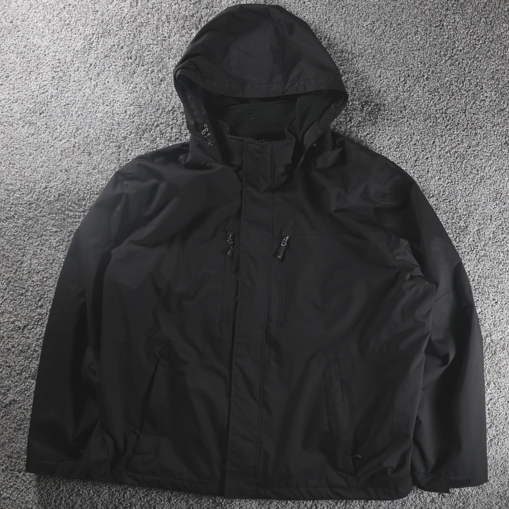 SwissTech Men's‎ XL Black Hooded Fleece Lined Jacket Outdoor Utility Coat